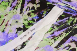 TESSUTO CREPE DE CHINE MISTO SETA FANTASIA ASTRATTA VIOLA