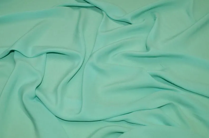 TESSUTO CREPE DE CHINE MISTO SETA COLOR ACQUA