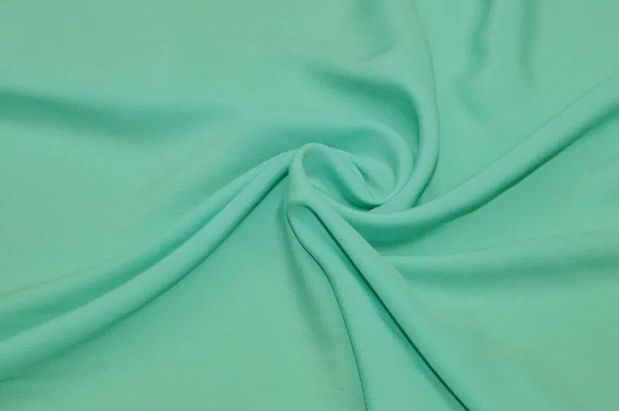TESSUTO CREPE DE CHINE MISTO SETA COLOR ACQUA