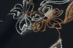TESSUTO CREPE DE CHINE NERO RICAMATO