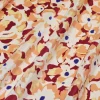 TESSUTO CREPE DE CHINE PURA SETA FIORE ASTRATTO BORDEAUX