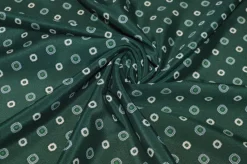 TESSUTO CREPE DE CHINE PURA SETA FANTASIA GEOMETRICA VERDONE