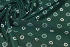 TESSUTO CREPE DE CHINE PURA SETA FANTASIA GEOMETRICA VERDONE