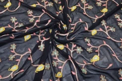 TESSUTO CREPE DE CHINE PURA VISCOSA RICAMATO