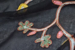 TESSUTO CREPE DE CHINE PURA VISCOSA RICAMATO