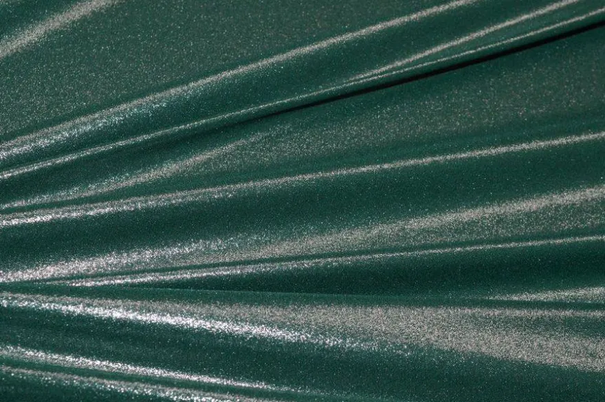 TESSUTO CREPE DE CHINE VERDONE LUREX ARGENTO