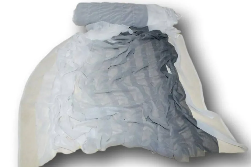 TESSUTO CREPE GEORGETTE BALZE SFUMATE GRIGIE