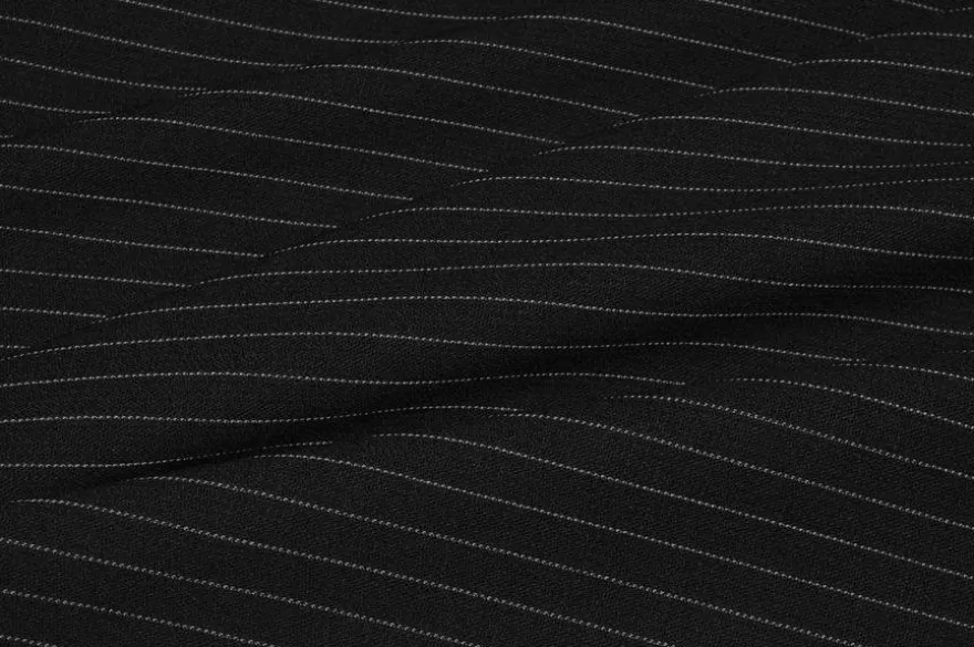 TESSUTO CREPE PURA LANA GESSATO NERO