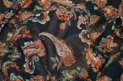 TESSUTO CREPON DISEGNO CASHMERE FONDO NERO