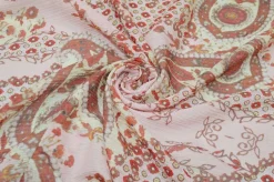 TESSUTO CREPON DISEGNO CASHMERE ROSA