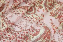 TESSUTO CREPON DISEGNO CASHMERE ROSA