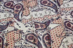 TESSUTO CREPON DISEGNO CASHMERE BIANCO E BLU