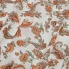 TESSUTO CREPON DISEGNO CASHMERE BIANCO E ARANCIO