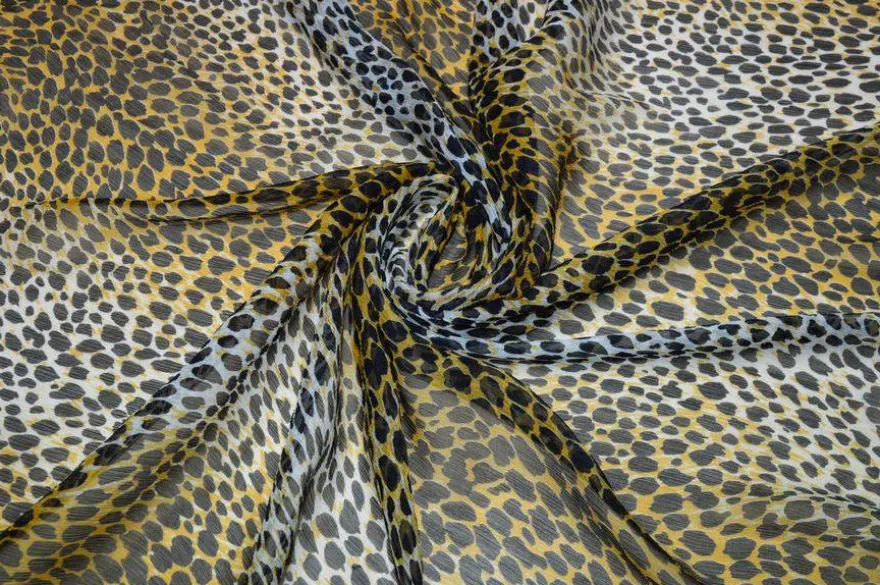 TESSUTO CREPON PURA SETA ANIMALIER