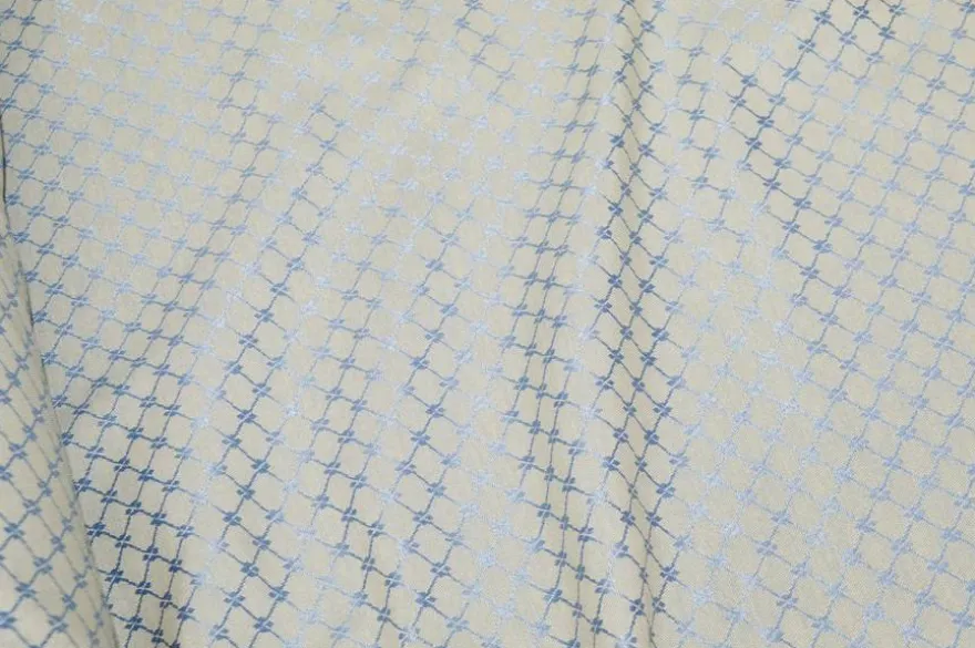 TESSUTO DAMASCATO COORDINATI AZZURRO