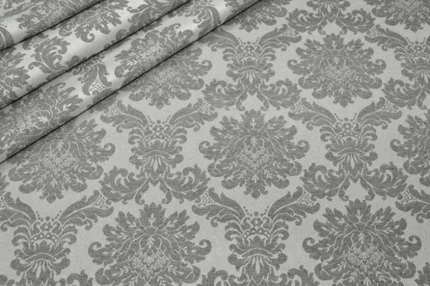 TESSUTO DAMASCATO COORDINATI GRIGIO