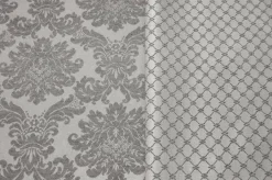 TESSUTO DAMASCATO COORDINATI GRIGIO