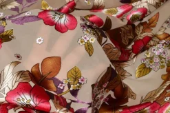 TESSUTO DEVOREH FANTASIA FLOREALE FONDO BEIGE