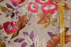 TESSUTO DEVOREH FANTASIA FLOREALE FONDO BEIGE