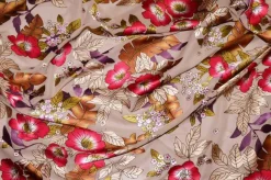 TESSUTO DEVOREH FANTASIA FLOREALE FONDO BEIGE