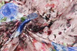 TESSUTO DEVOREH PURA SETA FANTASIA ALTA MODA ROSA