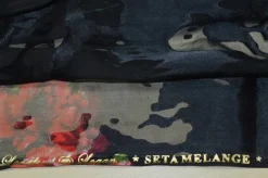 TESSUTO DEVORE' SETA ROSSO/NERO