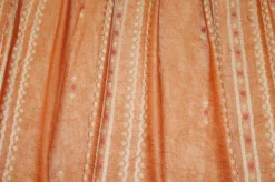 TESSUTO DOPPIA ORGANZA ARANCIO CON FIORE RICAMATO