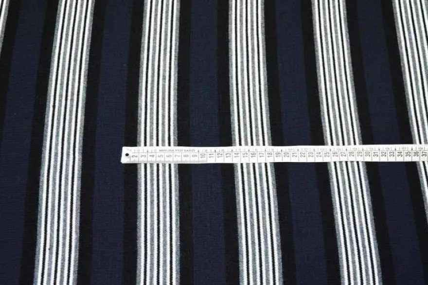 TESSUTO EFFETTO MAGLIA RIGONE BLU NERO