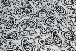 TESSUTO FELPA MISTO COTONE FANTASIA BIANCO NERA