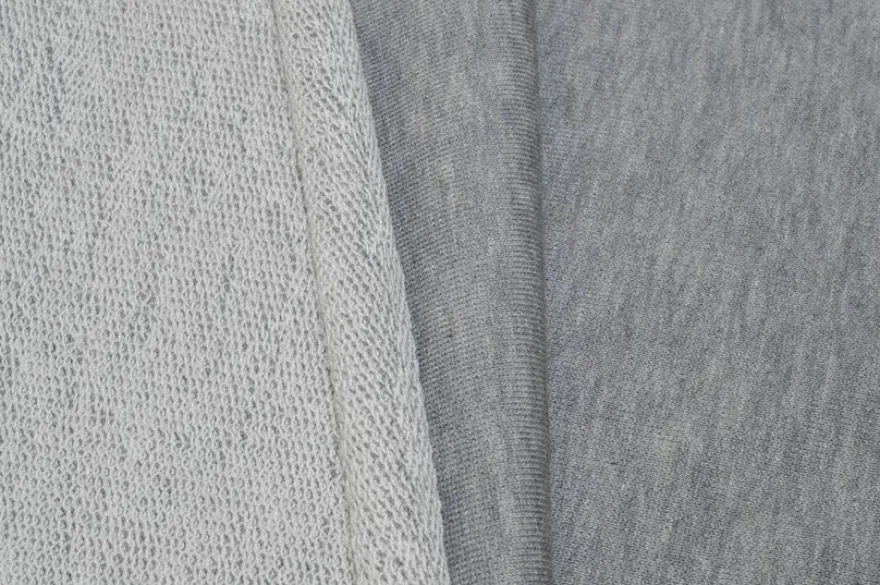 TESSUTO FELPA PURO COTONE GRIGIO CHIARO