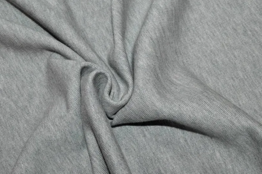 TESSUTO FELPA PURO COTONE GRIGIO CHIARO