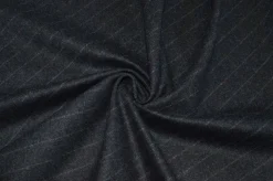 TESSUTO FLANELLA MISTO CASHMERE GESSATO GRIGIO SCURO