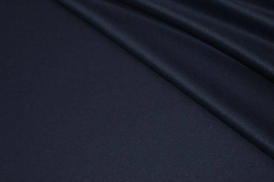 TESSUTO FLANELLA PETTINATA LANA STRETCH BLU