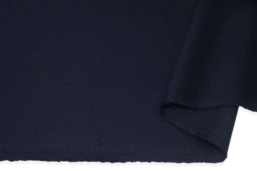 TESSUTO FLANELLA PETTINATA LANA STRETCH BLU