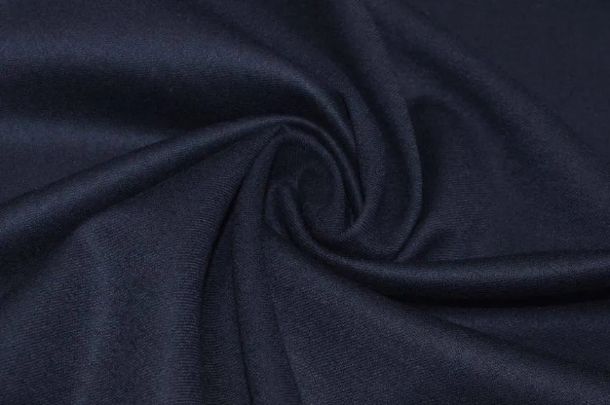 TESSUTO FLANELLA PETTINATA LANA STRETCH BLU