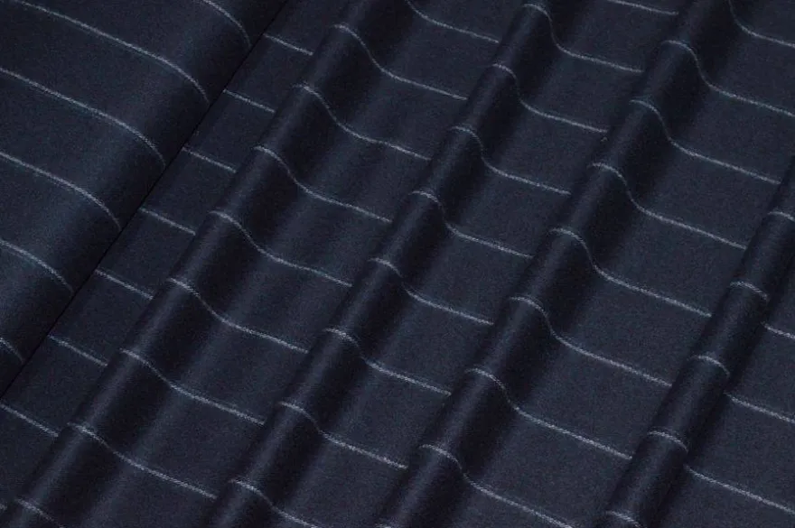 TESSUTO FLANELLA PURA LANA MADE IN ENGLAND BLU GESSATO LARGO