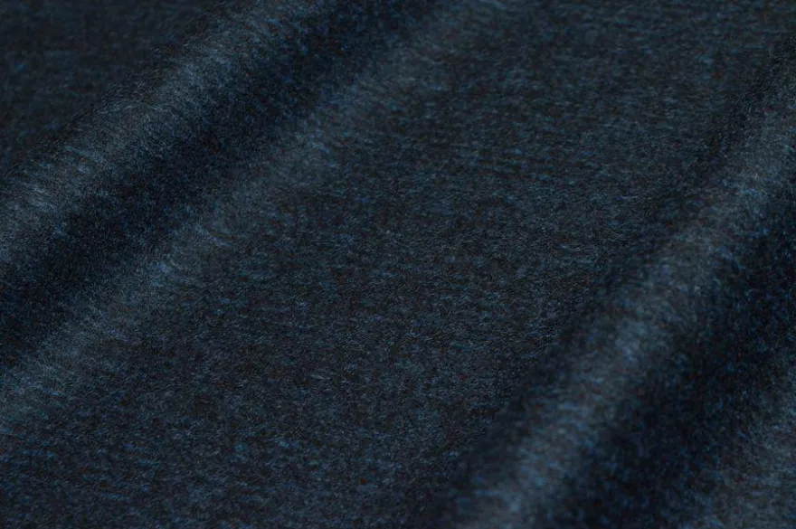 TESSUTO FLANELLA PURA LANA PRINCIPE DI GALLES BLU SCURO