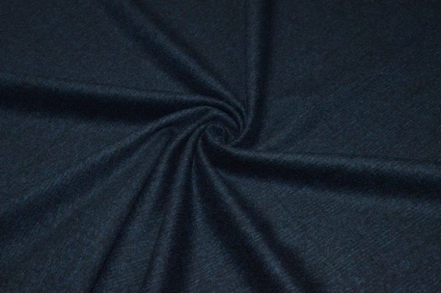 TESSUTO FLANELLA PURA LANA PRINCIPE DI GALLES BLU SCURO