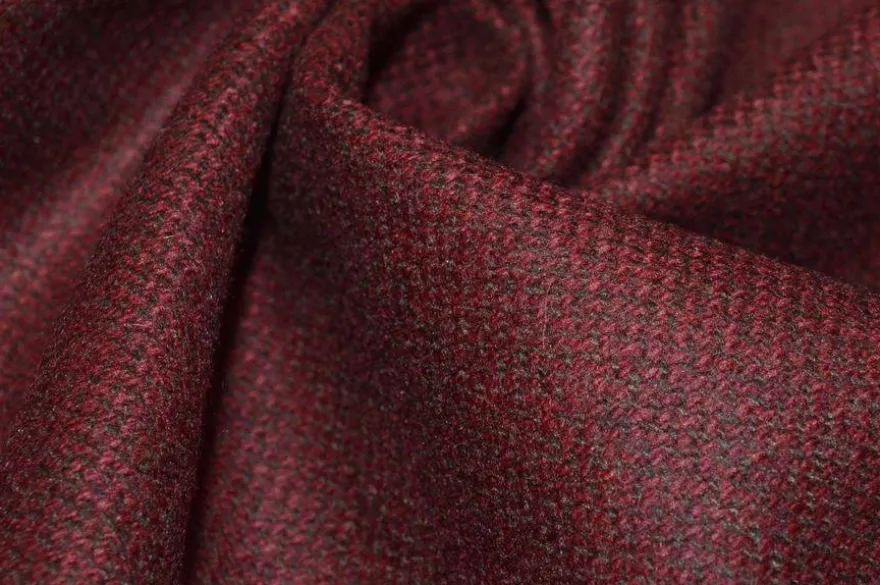 TESSUTO FLANELLA PURA LANA ROSSO INDIA