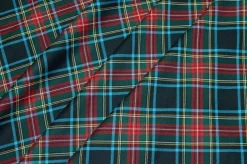 TESSUTO FLANELLA PURO COTONE TARTAN RIGA ROSSA