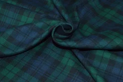 TESSUTO FLANELLA PURO COTONE TARTAN VERDE BLU