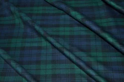 TESSUTO FLANELLA PURO COTONE TARTAN VERDE BLU