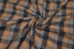TESSUTO FLANELLA PURO COTONE SCACCO BEIGE
