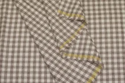 TESSUTO FLANELLA PURO COTONE SCACCO BIANCO BEIGE