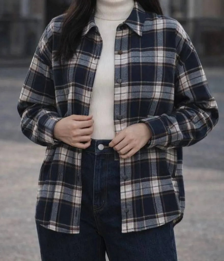 TESSUTO FLANELLA PURO COTONE TARTAN BLU