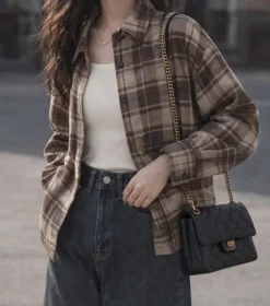 TESSUTO FLANELLA PURO COTONE TARTAN TORTORA