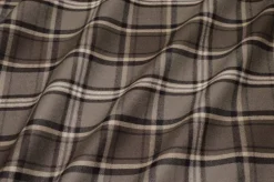 TESSUTO FLANELLA PURO COTONE TARTAN TORTORA