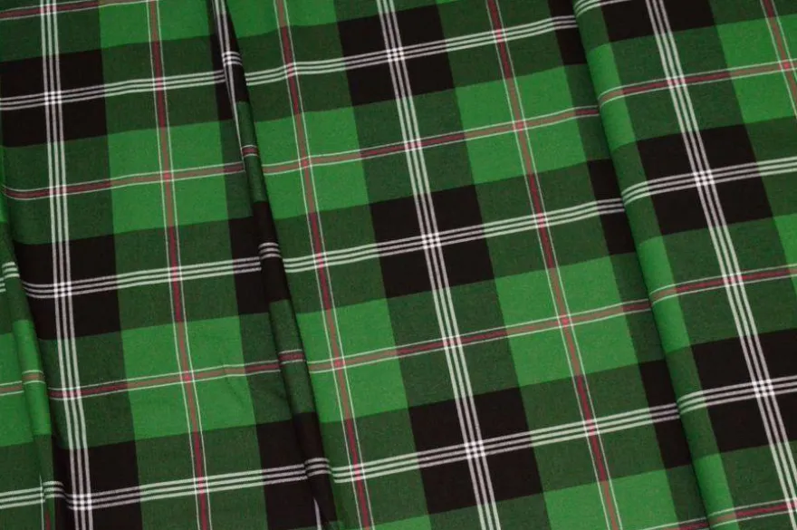 TESSUTO FLANELLA PURO COTONE TARTAN VERDE