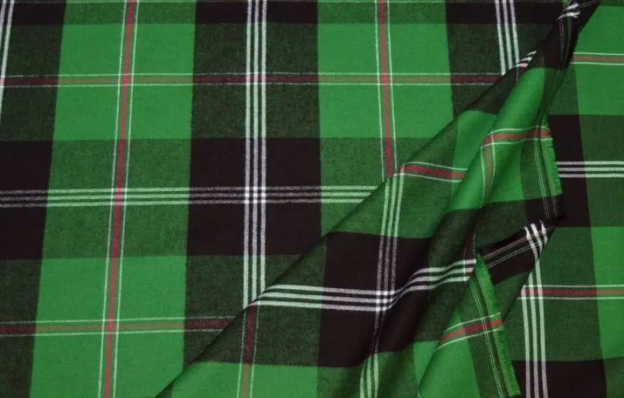 TESSUTO FLANELLA PURO COTONE TARTAN VERDE