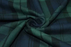 TESSUTO FLANELLA PURO COTONE TARTAN BLU E VERDE